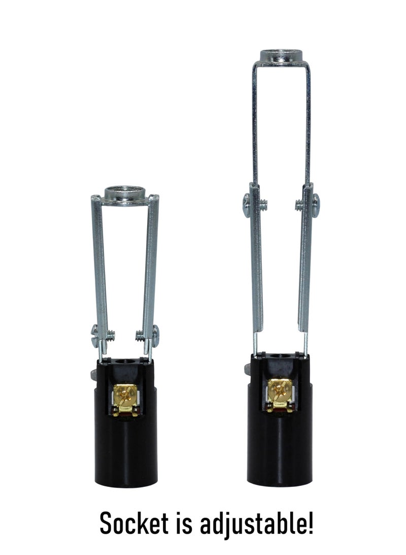 Creative Hobbies طقم مصابيح الثريا للإضاءة مع قاعدة قابلة للتعديل، مقابس شمعة E-12 مع عوازل كرتونية وأغطية شمعة بلاستيكية بيضاء بارتفاع 4 إنش، مجموعة من 6 - Image 2